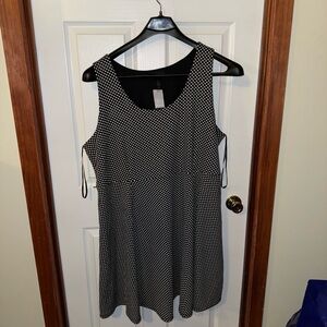 Lane Bryant Black and White Dotted Skater Dress